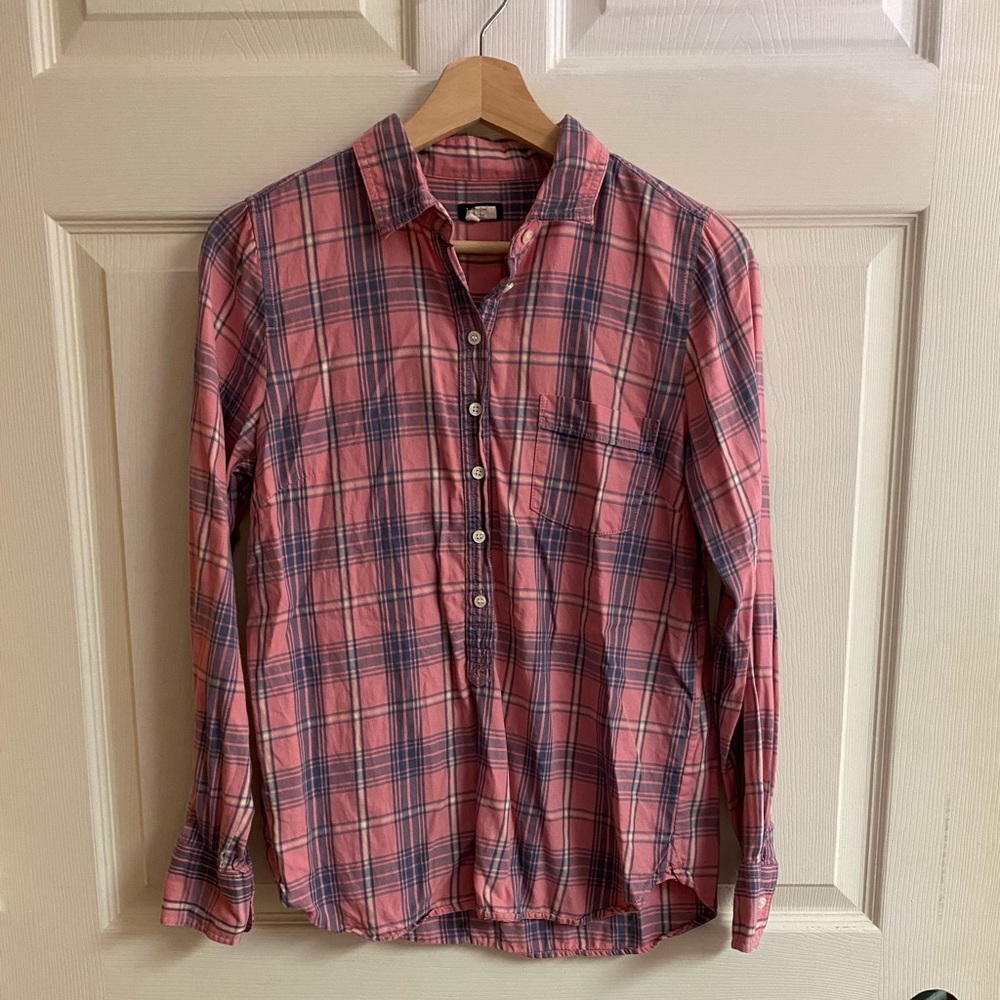 J. Crew Plaid Popover